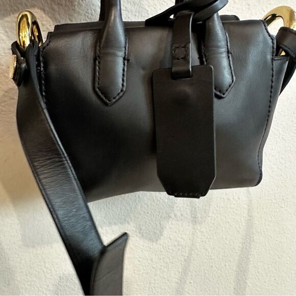 J. Crew Black Leather Harper Mini Satchel Crossbody - Picture 8 of 9